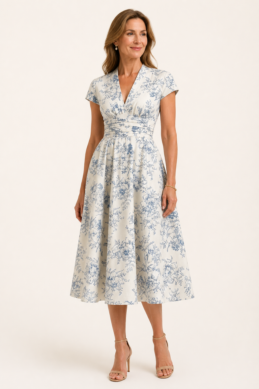 Vintage Floral Midi Dress