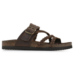 Sandali ortopedici con plantare comfort, suola spessa, cinturini intrecciati marrone
