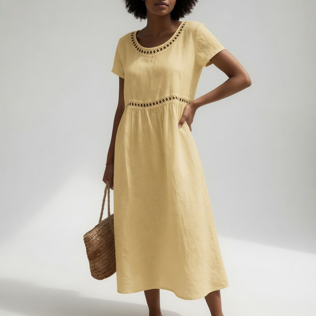 Loose-fit Embroidered Midi Dress