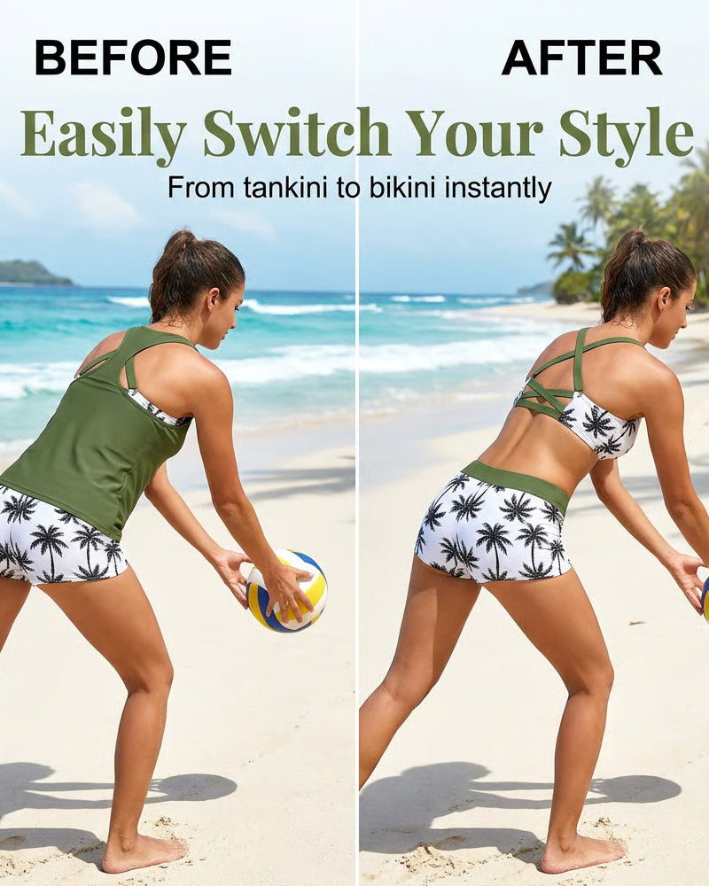 HARPER | THREE-PIECE TANKINI & COVER-UP SET