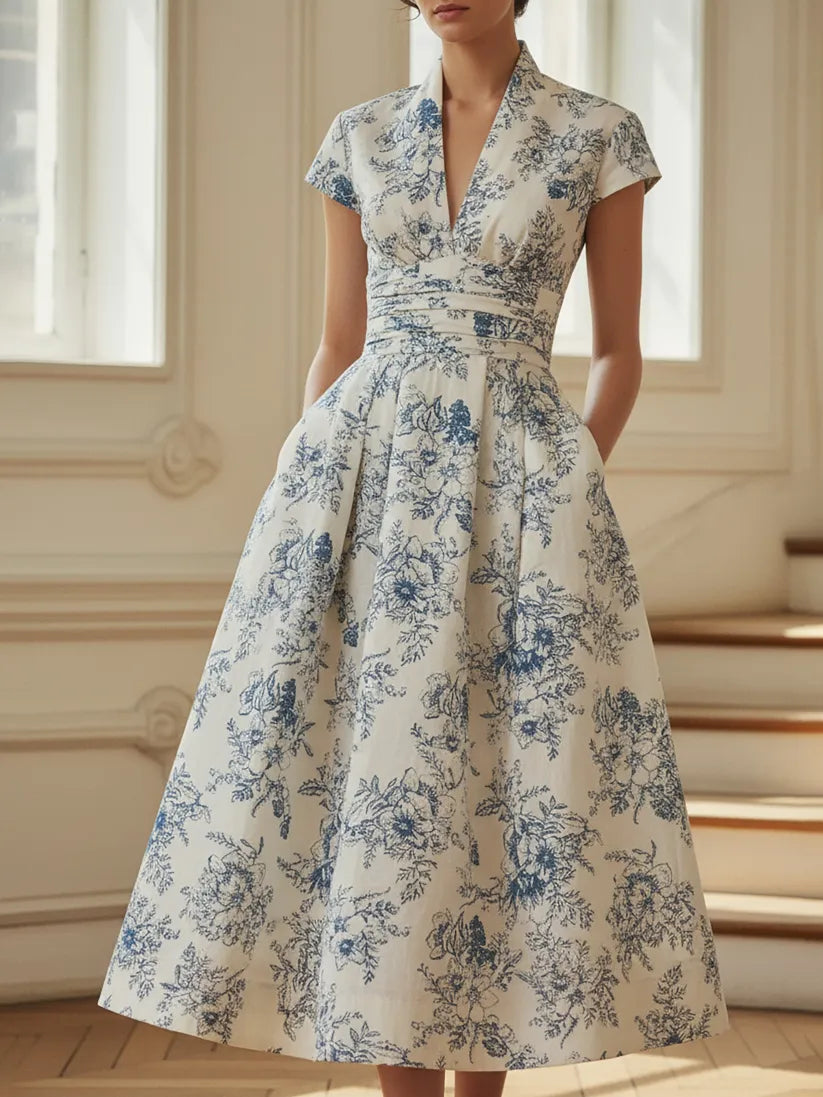 Vintage Floral Midi Dress