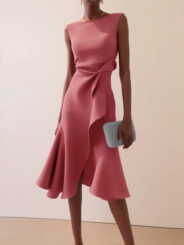 Sleeveless A-line Midi Dress