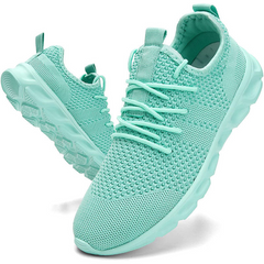 Scarpe comfort casual verde acqua con lacci e suola spessa in stile sportivo