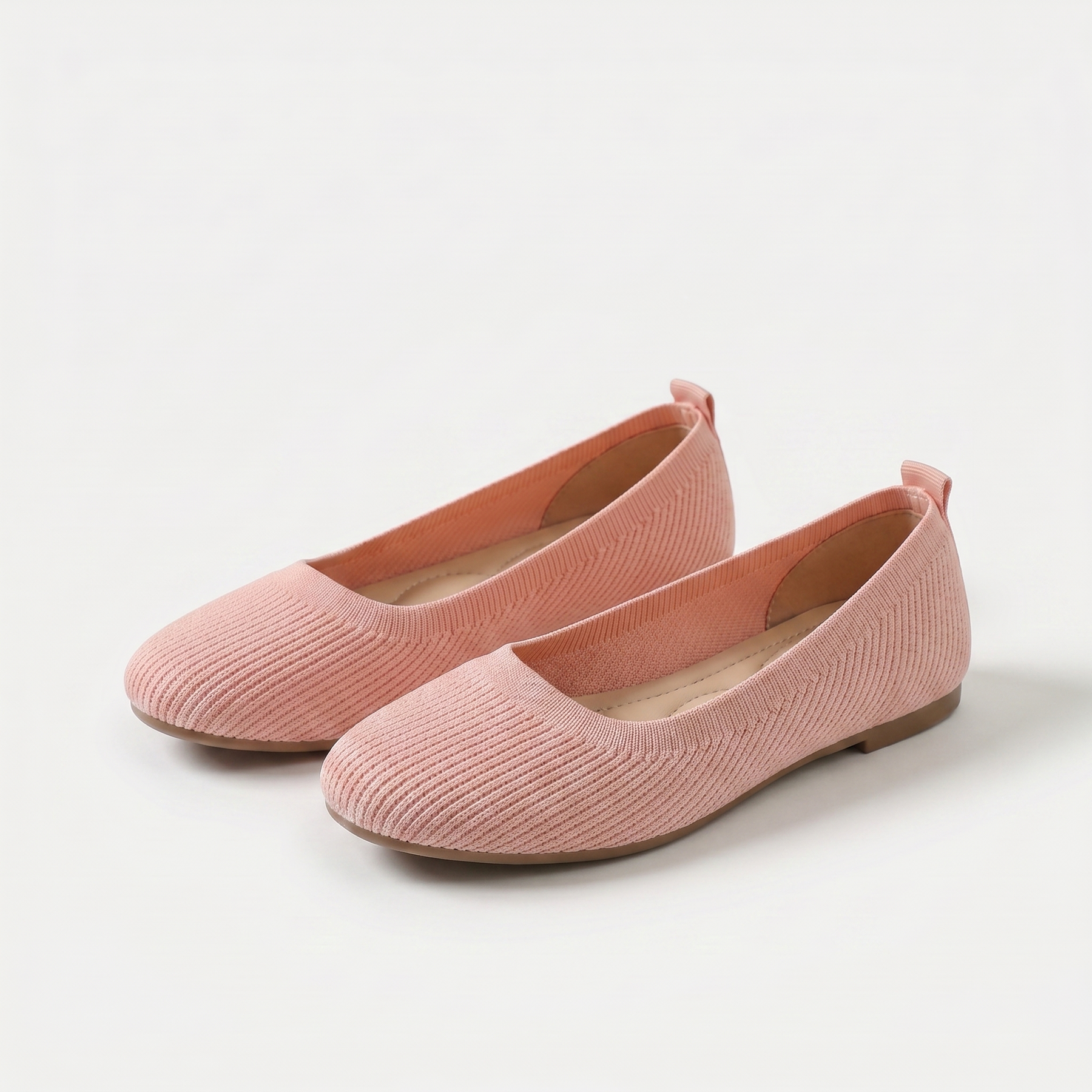Scarpe comfort Dario con tomaia in maglia rosa e punta tonda, tacco basso