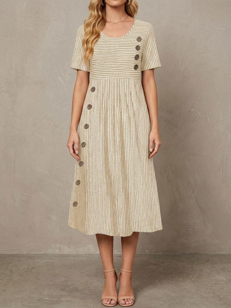 Riviera Striped Midi Dress