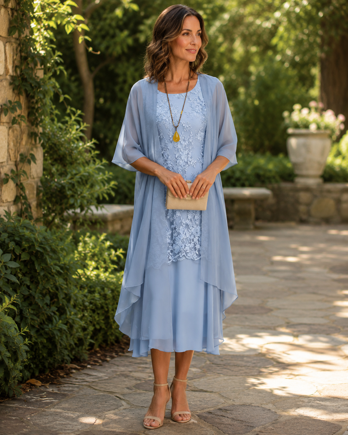 Eleanor | Elegant Chiffon Two-Piece Dress