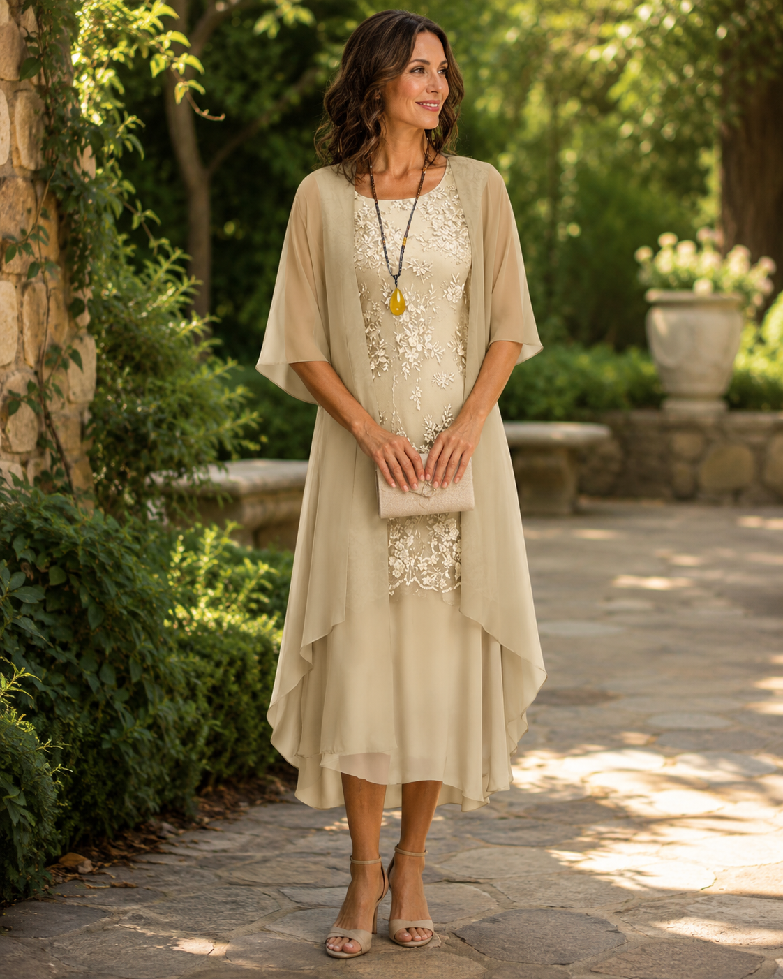Eleanor | Elegant Chiffon Two-Piece Dress