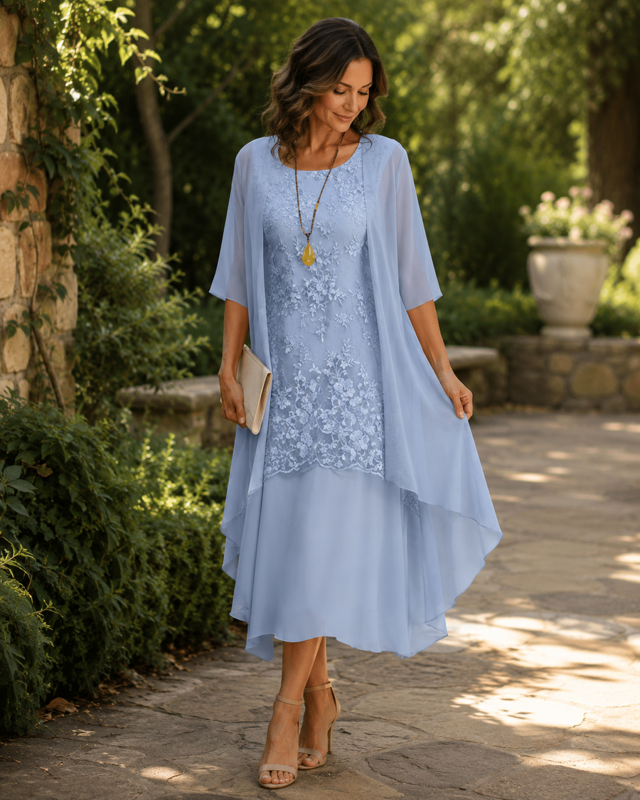 Eleanor | Elegant Chiffon Two-Piece Dress