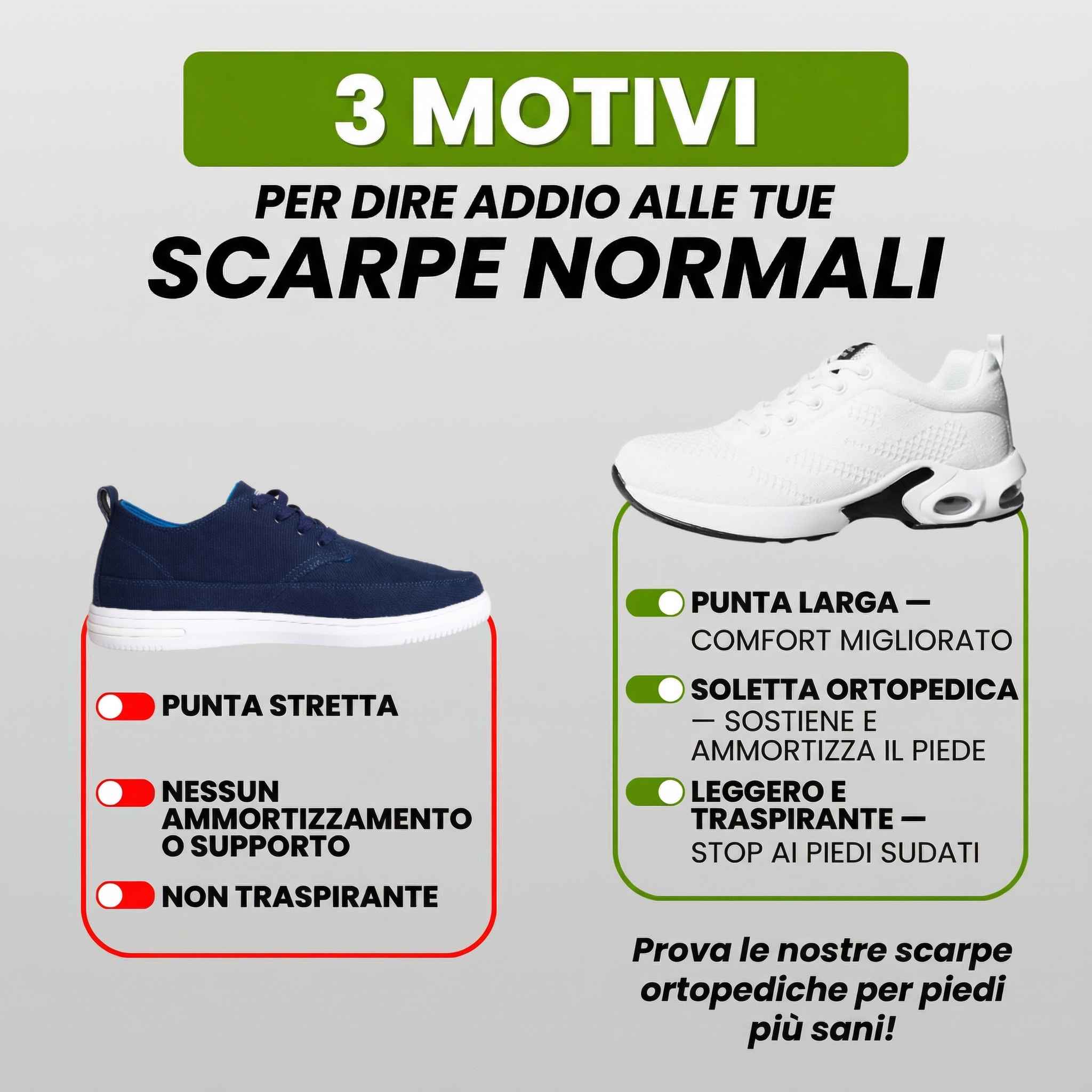Scarpe ergonomiche bianche e blu con suola ortopedica ammortizzata e inserti ovali