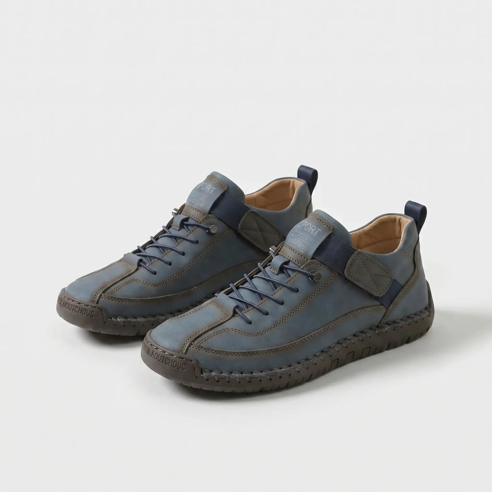 Sneaker ortopediche comode Nora blu scure con lacci e suola ammortizzata