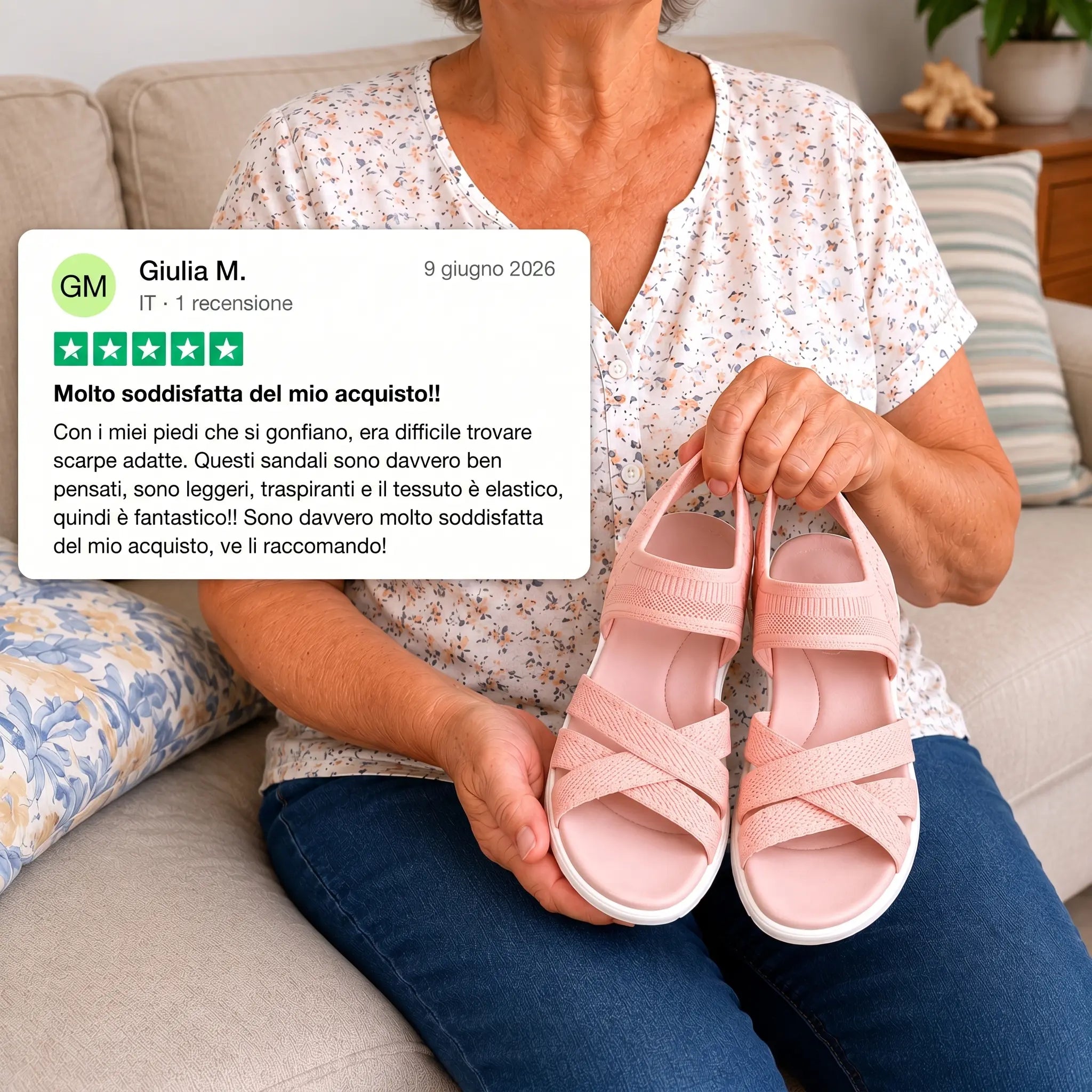 Sandali ortopedici comfort VITTORIA rosa a fascia incrociata, suola bianca