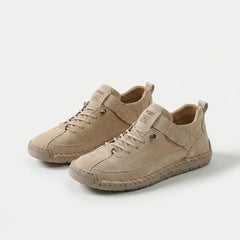 Scarpe ortopediche comode beige con lacci e suola ammortizzante