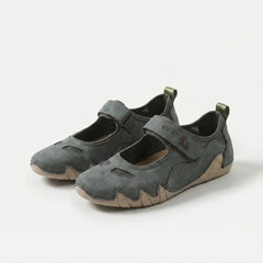 Ballerine comfort leggere grigio scuro con inserti elasticizzati e suola beige