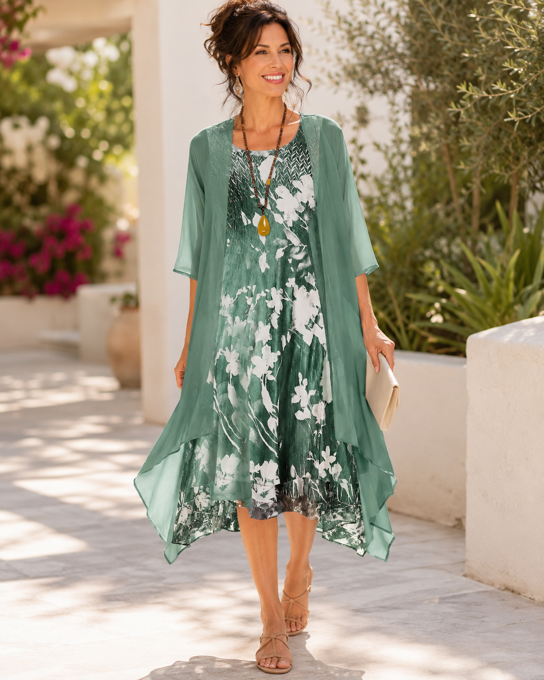MARGARET | BREEZY TWO-LAYER FLORAL DRESS