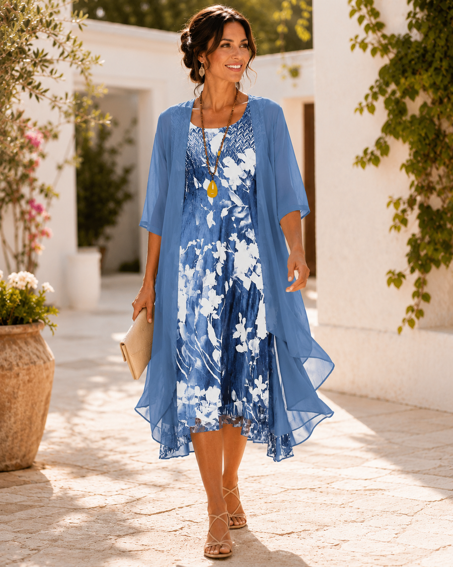 MARGARET | BREEZY TWO-LAYER FLORAL DRESS
