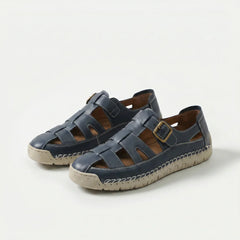 Sandali comfort Solea leggeri blu scuri con cinturino regolabile e suola spessa